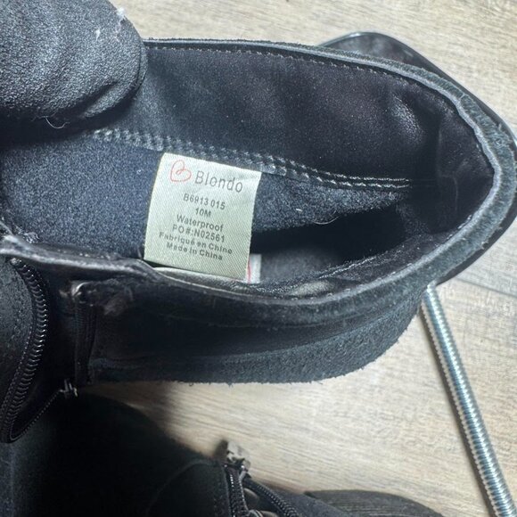 Blondo Black Suede Waterproof Ankle Boots Women's Size 10 - Picture 5 of 7